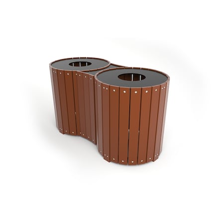Frog Furnishings 32 gal. Round Trash Can PB 32RDBBRO